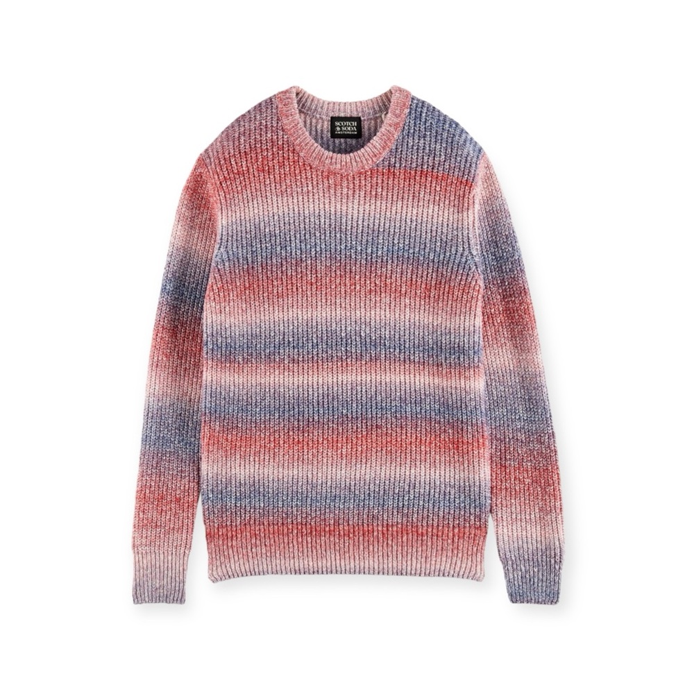 Scotch & Soda Gradient Cotton-Blend Crewneck Sweater in Blue Combo Size L NWT - Picture 4 of 16